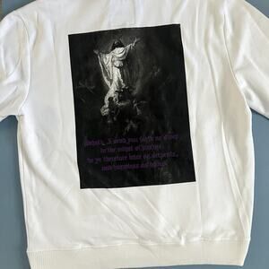 DCPL Tech Fleece Matthew 10:16 Hoodie White Embroidered Sweatshirt Mens Size 3XL